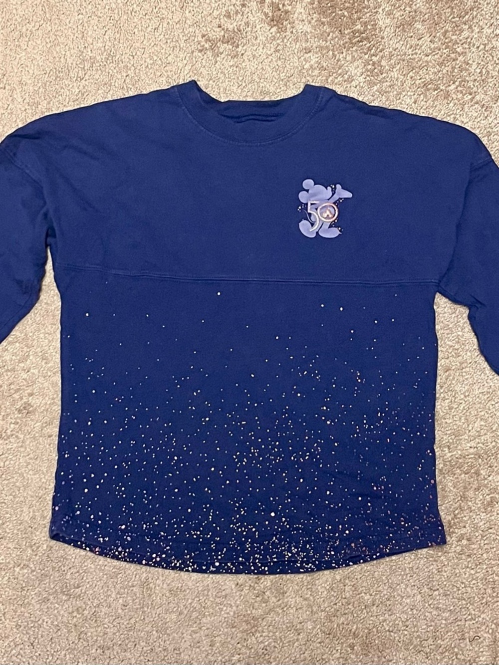 Disney Navy Blue Crewneck with Sparkle Accent